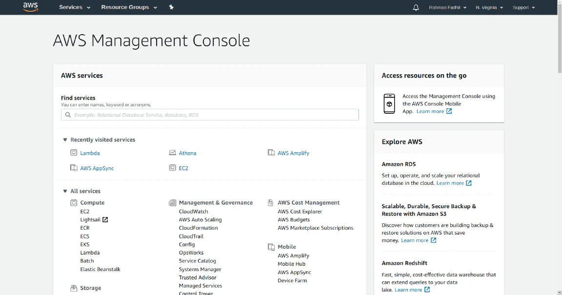 aws console