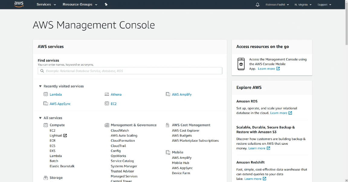 aws console